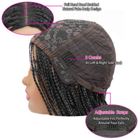 Box Bradied Wigs for  Black Women Wig Cap Details