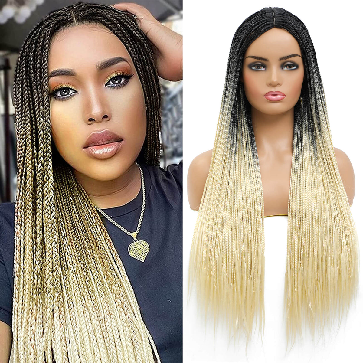 Box Braided Wigs for Black Women 613 Blonde Wig 613 color