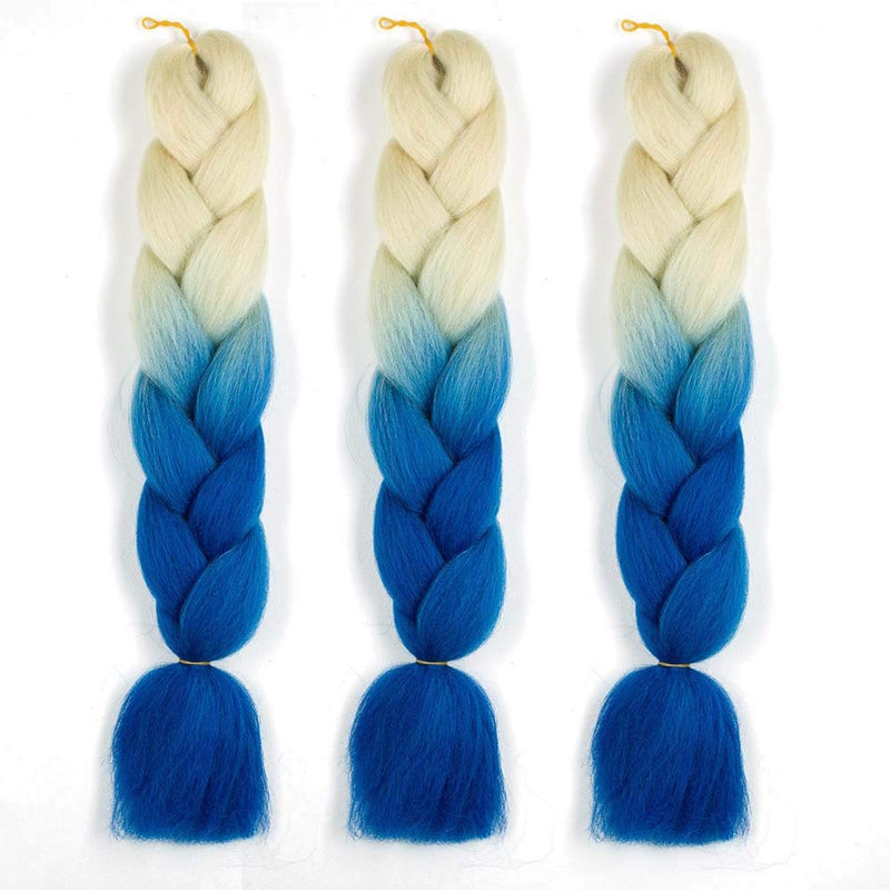 Braiding Hair Ombre Jumbo Braiding Hair Extension Blond To Blue 3Package
