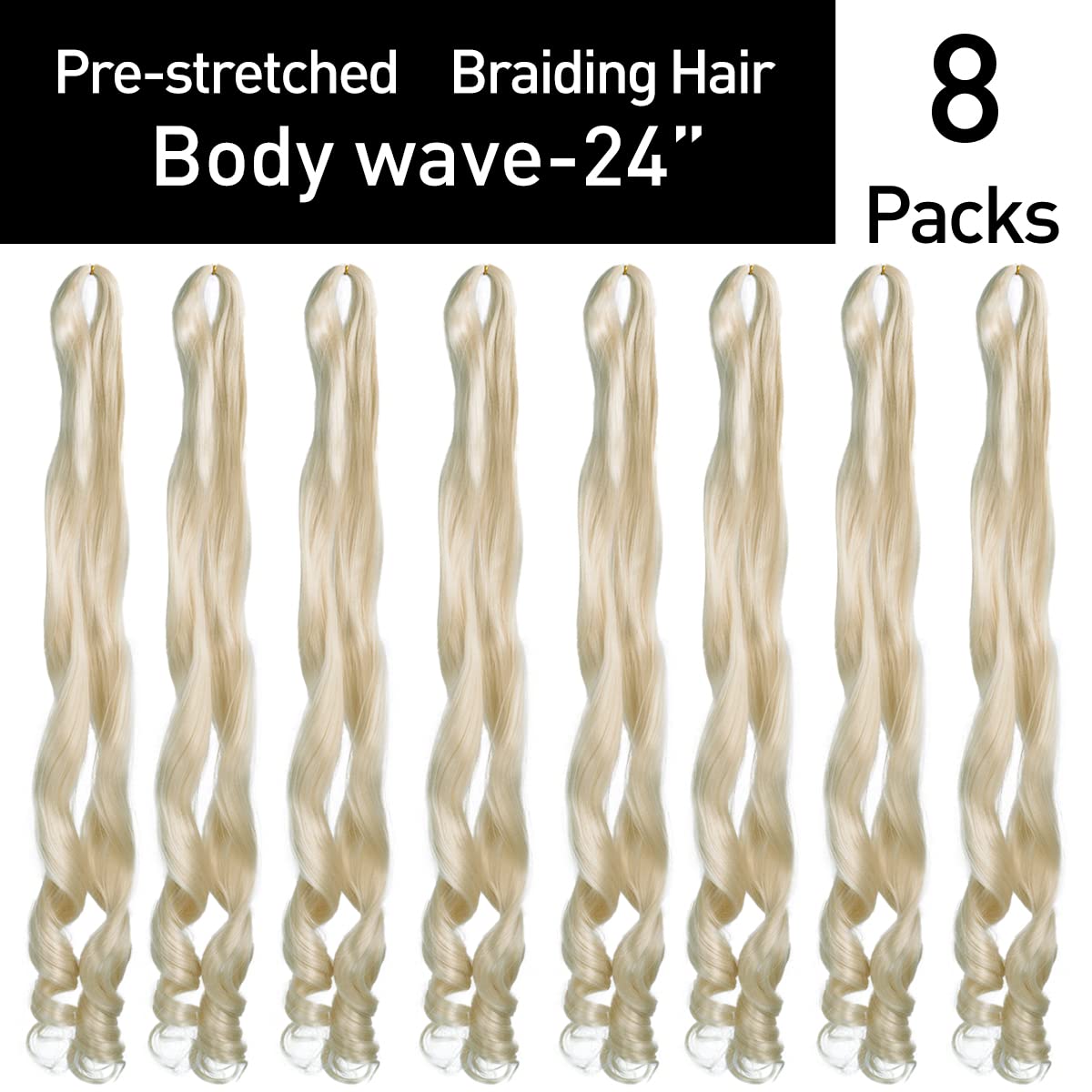 French Curls Braiding Hair Pre-stretched Braids Hair #P27/613 Piano Color Blonde Hair Extensions E Z Braiding Hair