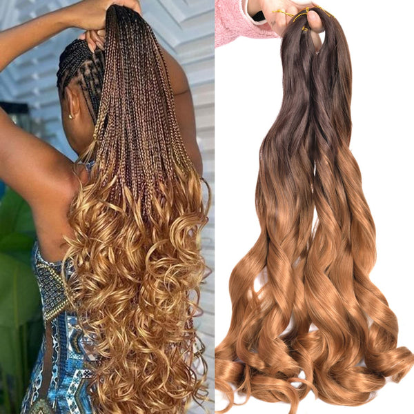 French Curls Braiding Hair Pre-stretched Braids Hair #T4/30 Ombre Colo –  ROSEBONY