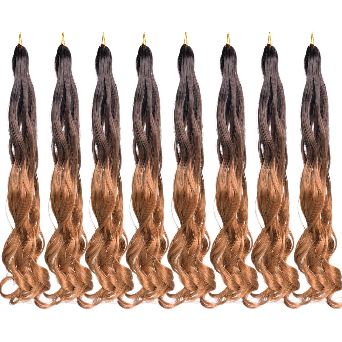 French Curls Braiding Hair Pre-stretched Braids Hair #T4/30 Ombre Color Hair Extensions E Z Braiding Hair