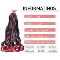 French Curls Braiding Hair Pre-stretched Braids Hair #T99j Color Burgundy Hair Extensions E Z Braiding Hair