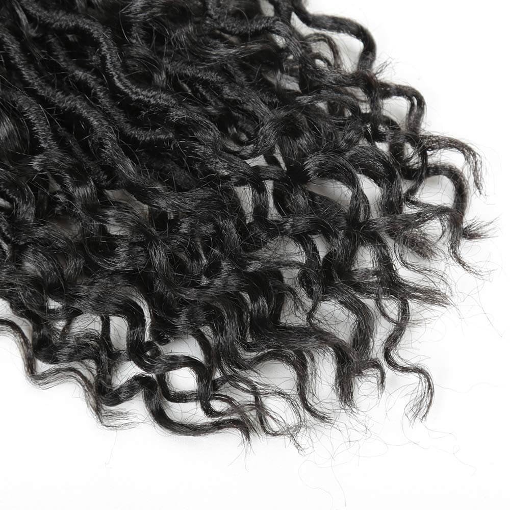 14 inch Goddess Locs Crochet Hair Braids #1b Ends