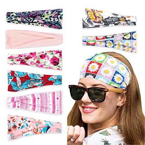 Free Gift Headbands for Women 8 Packs Boho Fashion Headband for Wigs