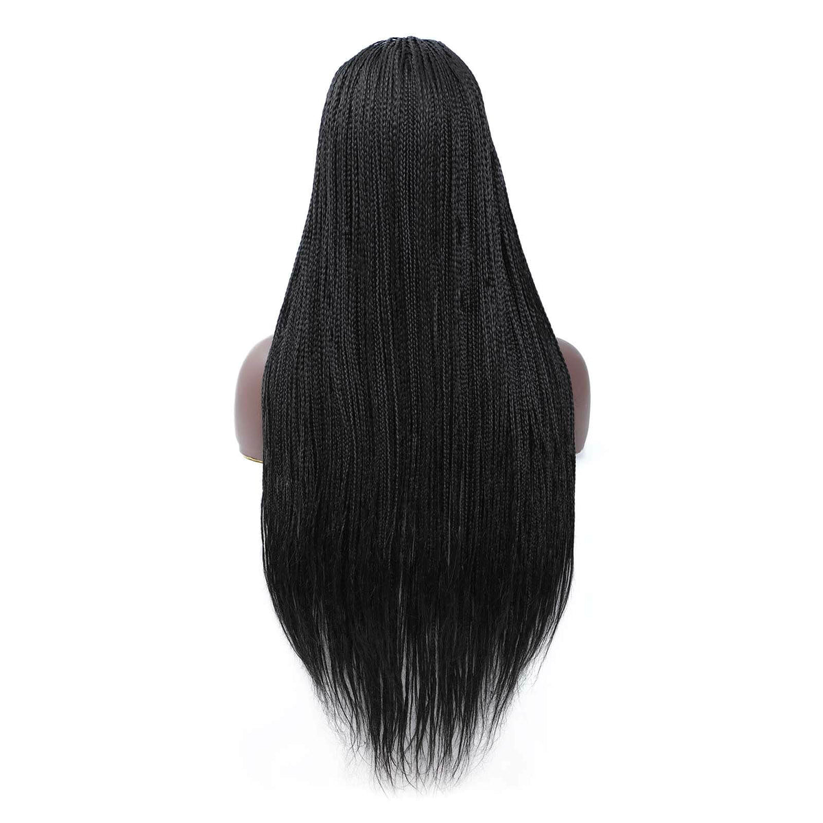 Back of Box Braided Lace Front Wigs for Black Women Black Color Long Wig