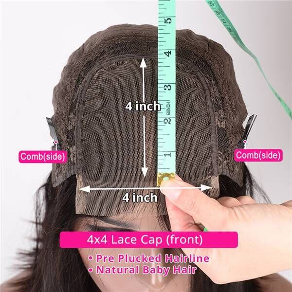 Body Wave 4x4 Lace Closure Wig Measuring