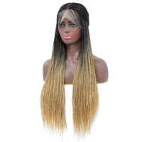 Box Braided Lace Front Wigs for Black Women Ombre Blonde Wig Can Make Various Style