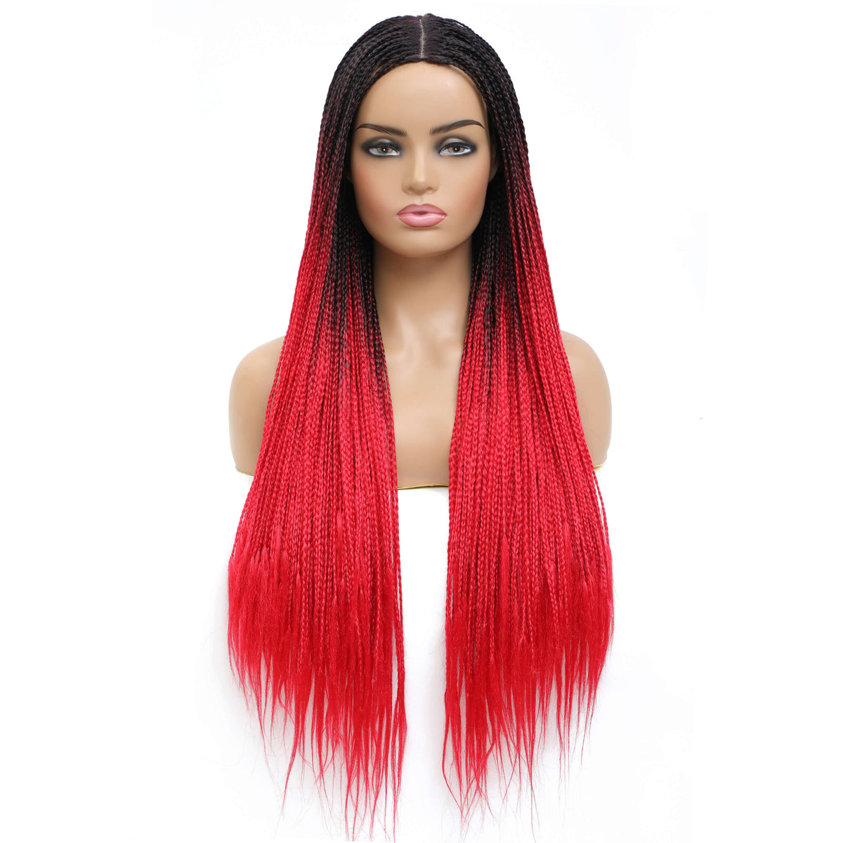 Box Braided Wigs for Black Women Red Wig