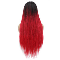 Box Braided Wigs for Black Women Red Wig Right Back Show