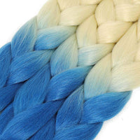 Braiding Hair Ombre Jumbo Braiding Hair Extension Blond To Blue Middle Ombre Color