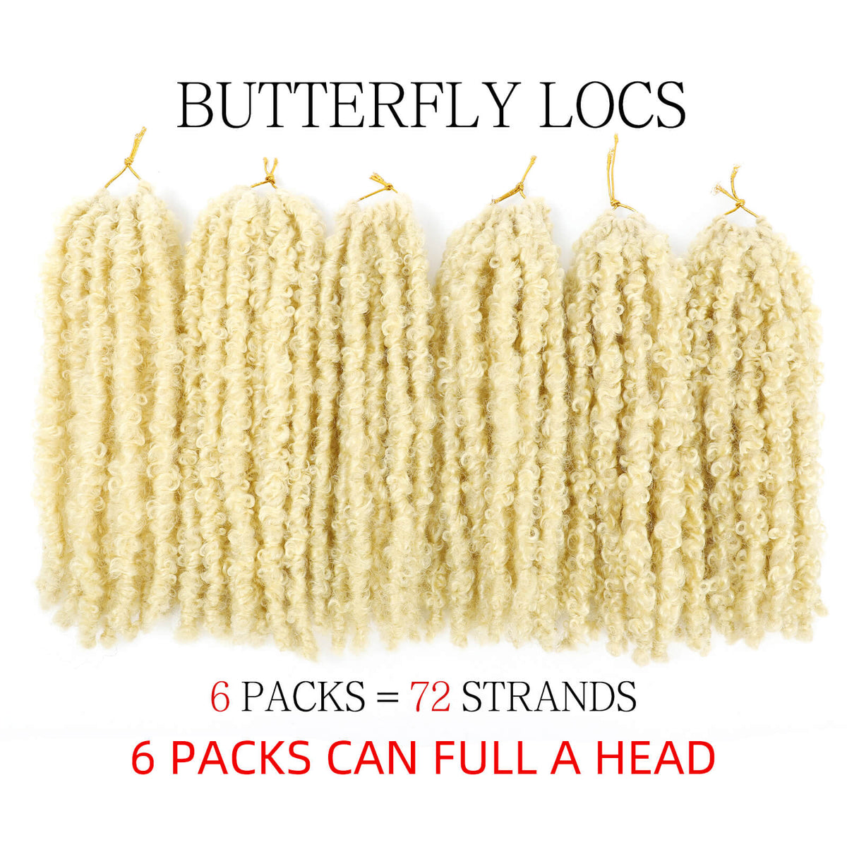 Butterfly Locs Crochet Braids 12 inch 613 Blonde Bob Crochet Hair Extension 6 Packs