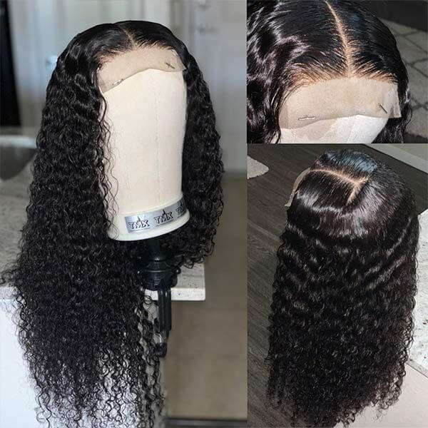 Deep Wave 4x4 Lace Closure Wig Human Hair Wigs For Black Women Product Show