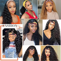 Deep Wave Headbang Wigs for African American Women Human Hair Wig Fashion Customer Show