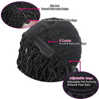 Dreadlocs Short Wigs for Black Women Locs Bob Wig Cap Design Detail