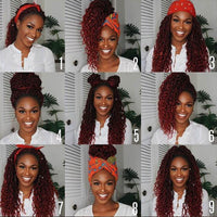 Goddess Faux Locs Crochet Hair Braids Burgandy Red Different Style