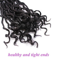Goddess Faux Locs Crochet Hair Braids #1b Black Deep Wave Curly Ends Loc 18 Inch Hair Extension