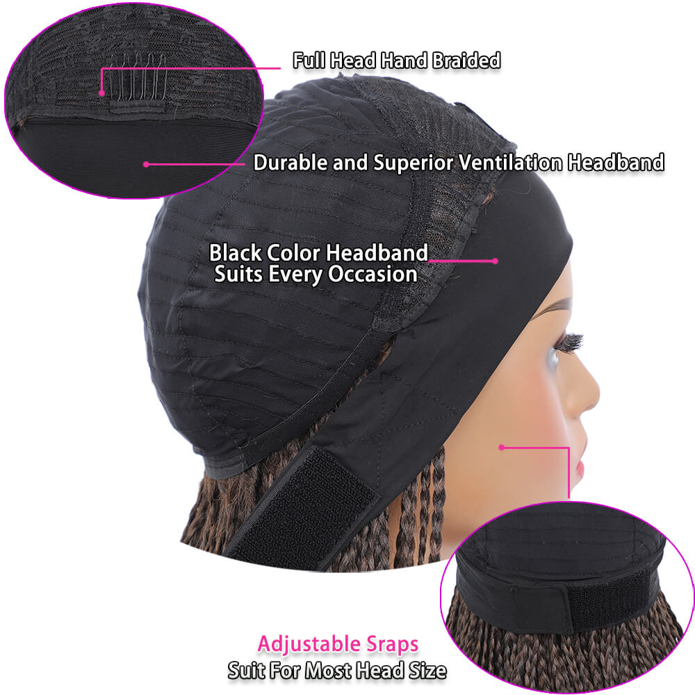 Headband Wigs Box Braided Wigs For Black Women Cap Design