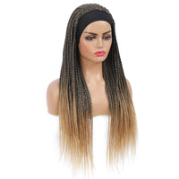 Headband Wigs Box Braided Wigs For Black Women Color Blonde Side Show