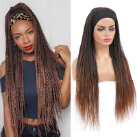 Headband Wigs Box Braided Wigs For Black Women Color Brown