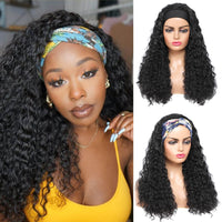 Headband Wigs for Black Women Curly Wave Long Wig