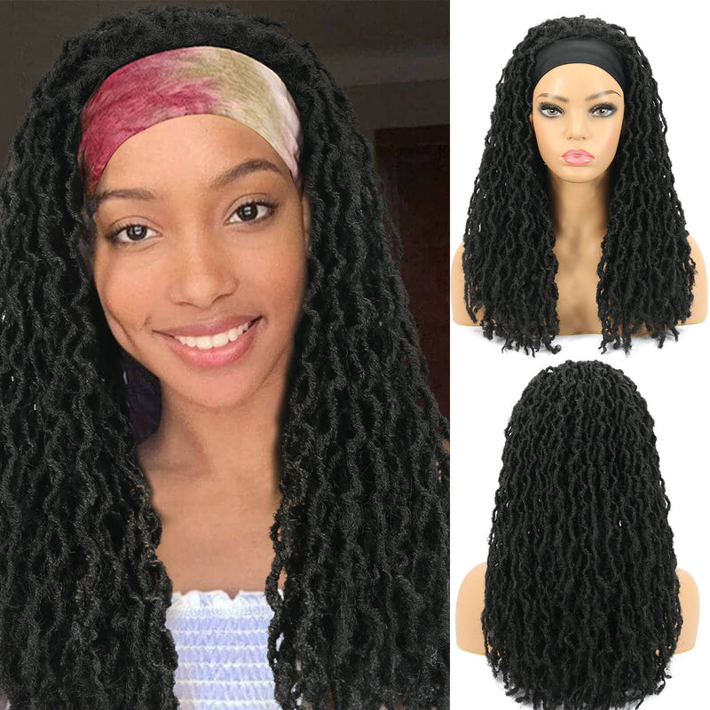 Nu Locs Headband Wigs for Black Women Black Color Braided Wigs