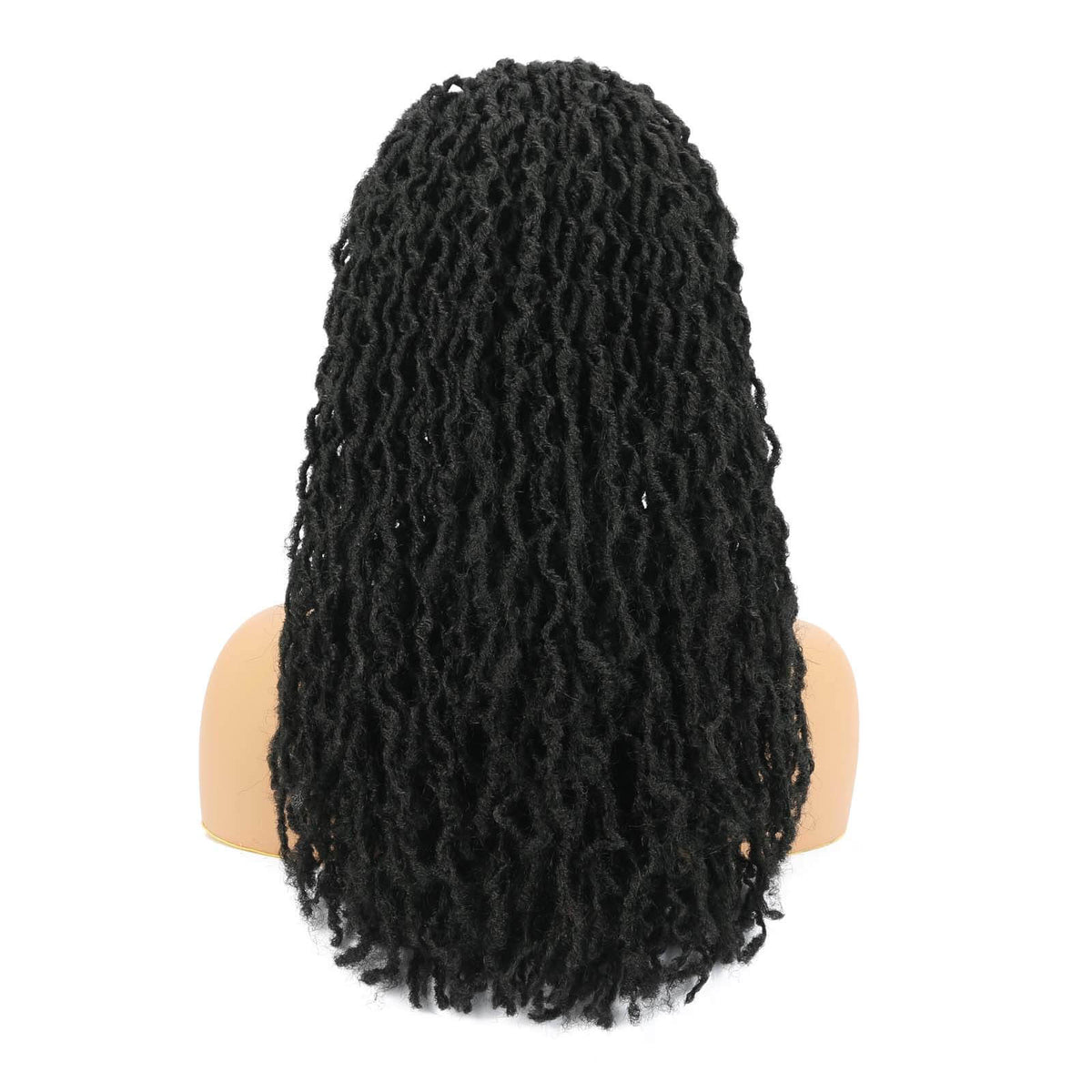 Nu Locs Headband Wigs for Black Women Black Color Braided Wigs Back Show