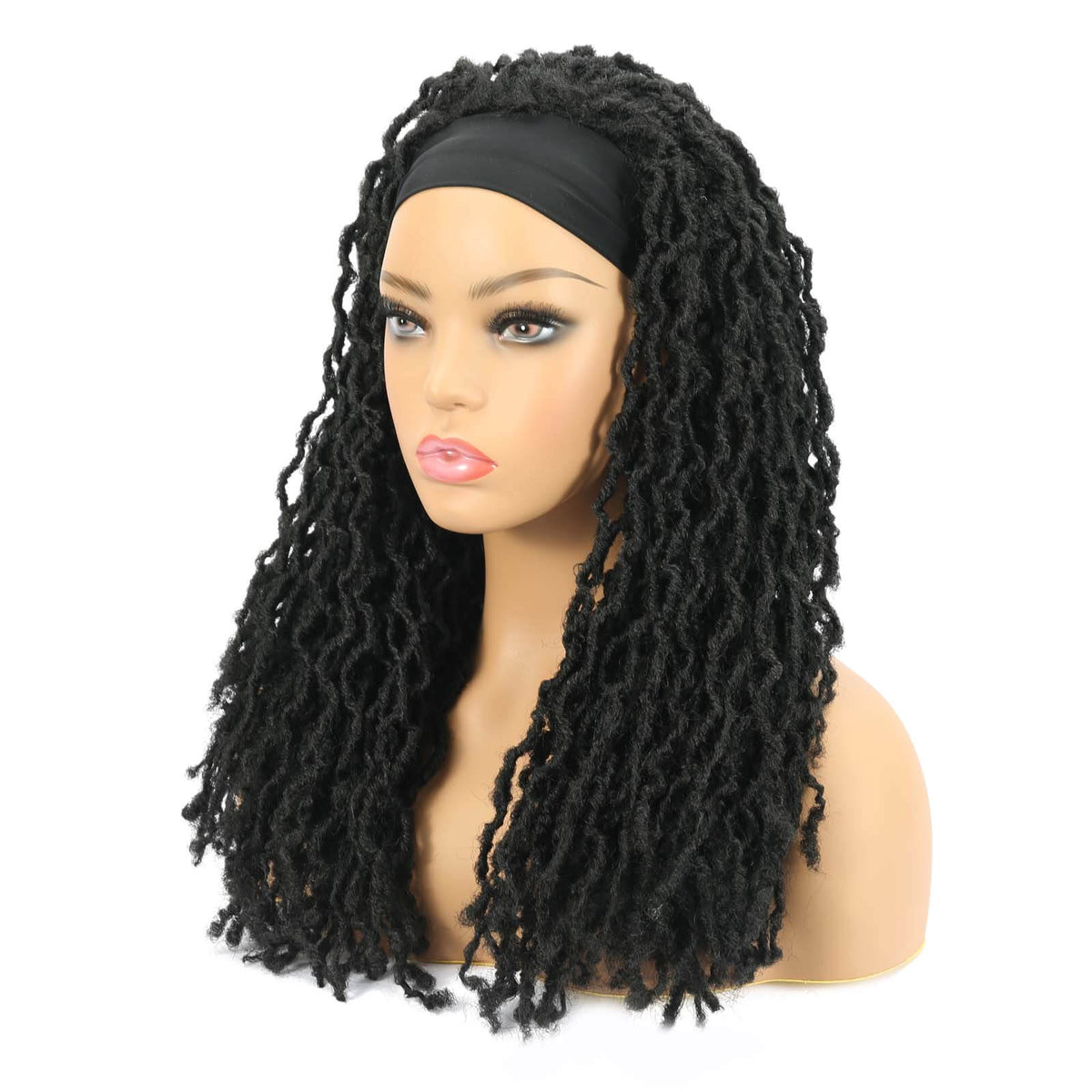 Nu Locs Headband Wigs for Black Women Black Color Braided Wigs Side Show