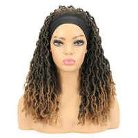 Nu Locs Headband Wigs for Black Women Brown Color Braided Wigs Front Show