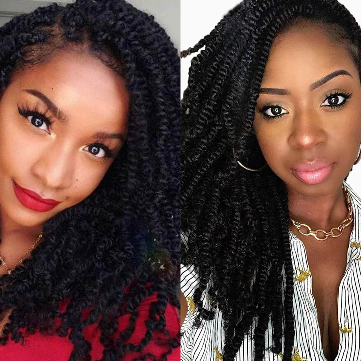 Passion Twist Braided Wigs For Black Women Black Wig Customer Show