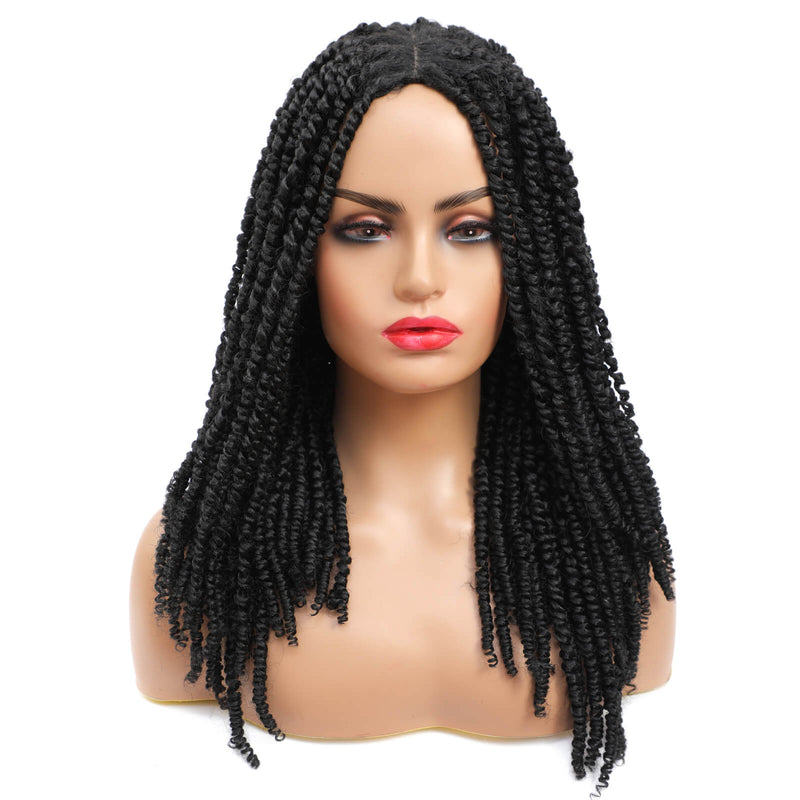Passion Twist Braided Wigs For Black Women Black Wig Front Show