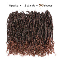 Passion Twist Hair Ombre Brown Synthetic Braided Hair Extension Strands