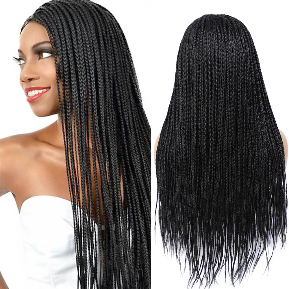 Rosebony Box Braided Wigs for Black Women 24 Inch