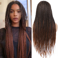 Rosebony Box Braided Wigs for Black Women 24 Inch 1b 30 Red Brown