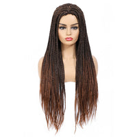 Rosebony Box Braided Wigs for Black Women 24 Inch 1b 30 Red Brown Front View