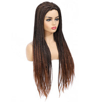 Rosebony Box Braided Wigs for Black Women 24 Inch 1b 30 Red Brown Side View