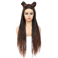 Rosebony Box Braided Wigs for Black Women 24 Inch 1b 30 Red Brown With Tail