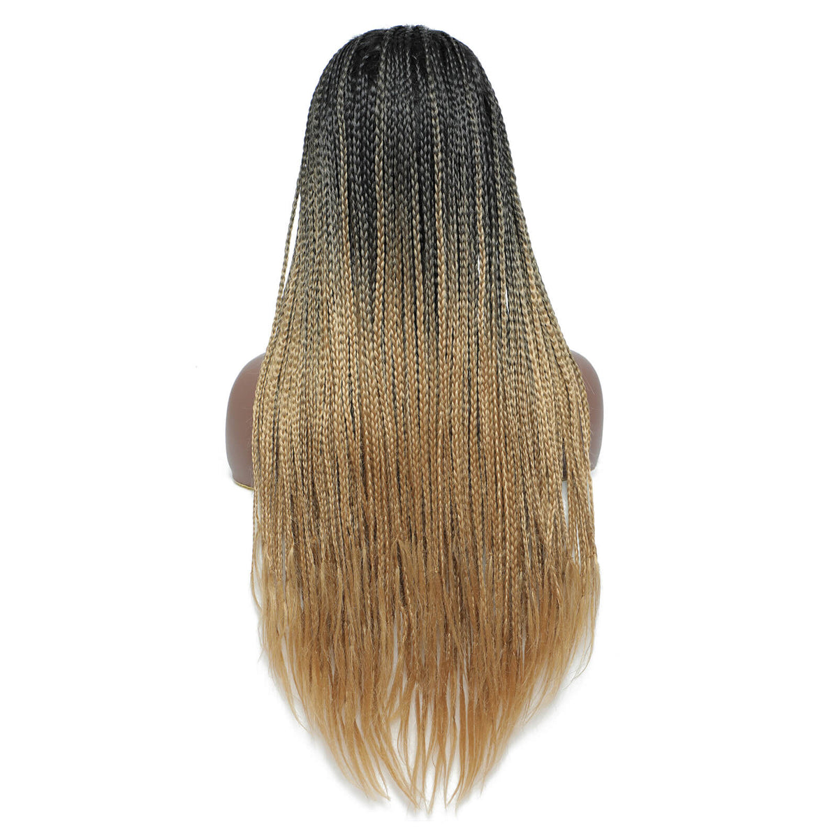 Rosebony Box Braided Wigs for Black Women 24 Inch Ombre Blonde Braids Product Back Side Show