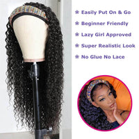 Rosebony Curly Hair Headband Wigs Human Hair Description