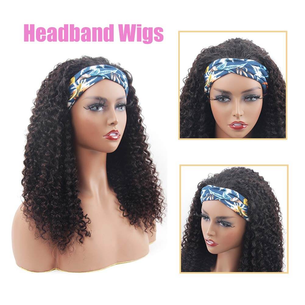 Rosebony Curly Hair Headband Wigs Human Hair Product