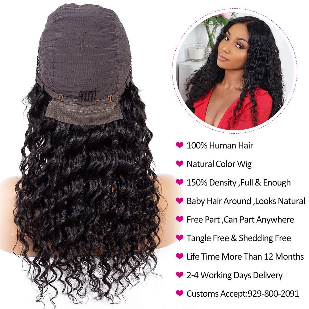 Rosebony Deep Wave lace Front Wig Human Hair Back Detial