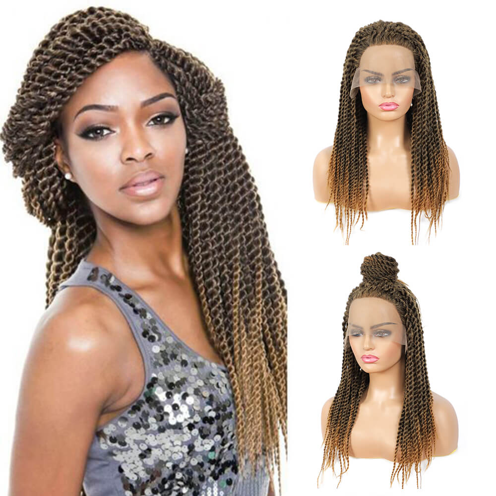 Senegalese Twist Briaded Lace Front Wigs Synthetic 27 22inch