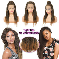 Senegalese Twist Briaded Lace Front Wigs Synthetic 27 22inch Tight tips