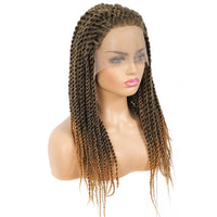 Senegalese Twist Briaded Lace Front Wigs Synthetic #27 Brown Back Side