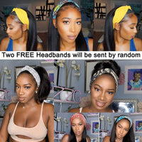 Straight Hair Headband Wigs For BLack Women Real Customer Show