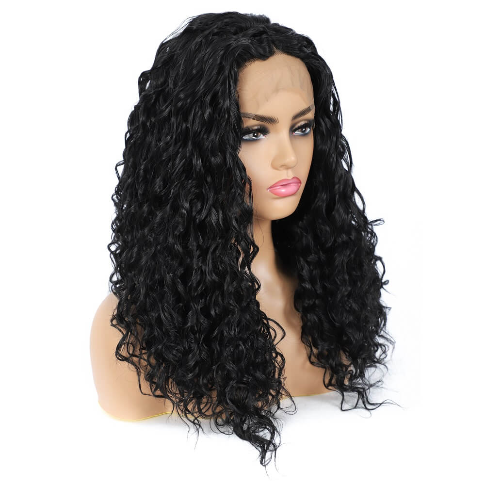 Synthetic Water Wave Lace Front Wigs Side Show