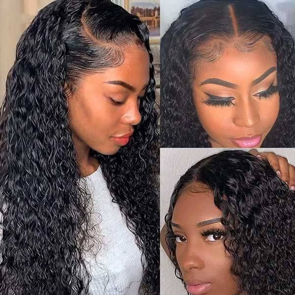 Water Wave Lace Closure Wig Human Hair Wigs For Black Women Customer Show